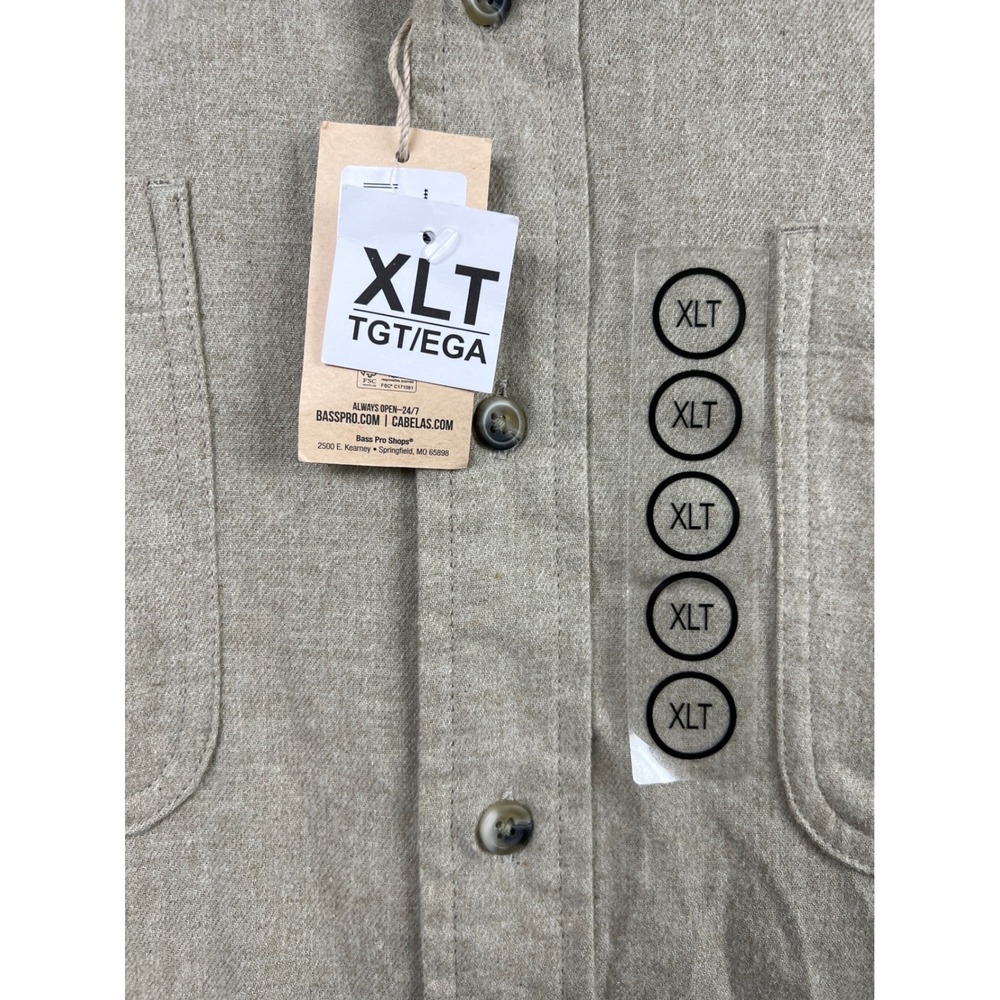 RedHead Button Down Shirt Mens XLT Tan Long Sleeve Cotton Flannel Tall NWT - Picture 4 of 9